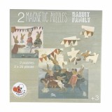 Set 2 puzzle-uri magnetice Familia iepurasilor, Egmont Toys