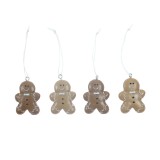 Decoratiune Craciun, turta dulce, maro, 5m, D373085, set 4 bucati