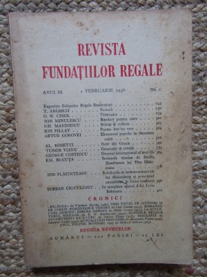 Revista Fundatiilor Regale - Anul III 1 FEBRUARIE 1936 Nr. 2 foto
