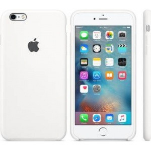 Folie Sticla + Husa Originala Apple iPhone 6s Plus Silicone Case White MKXK2ZM-A