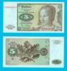 Germania RFG (p#30) 5 Deutsche Mark 1980 aUNC+ &#039;Femeia Venețiană&#039; serie: B 0665690 V
