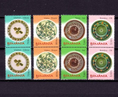 RO 2007 ,LP 1765 a , &amp;quot;Ceramica - farfurii (II)) &amp;quot; ,serie pereche V ,MNH foto