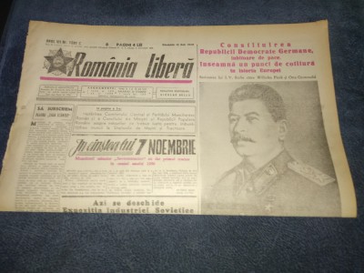 ZIARUL ROMANIA LIBERA 15 OCTOMBRIE 1949 foto