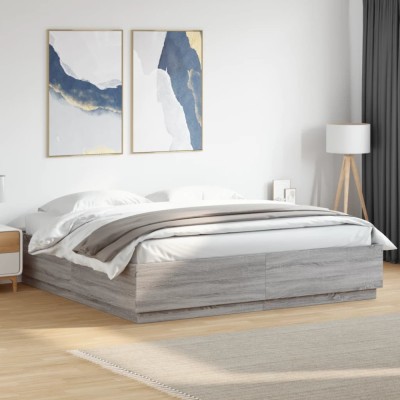 vidaXL Cadru de pat, gri sonoma, 180x200 cm, lemn prelucrat 3209686 foto
