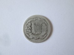 Republica Dominicana 10 centavos 1944 argint .900,moneda din imagini diametrul:18 mm,greutate:2,35 grame