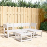 Gossi set mobilier relaxare de gradina, 4 piese, alb, lemn masiv pin