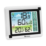 Stație Meteo Wireless cu Ecran Color și Buton Touch, Interval de Temperatură Interior/Exterior, Kit de Montare Inclus