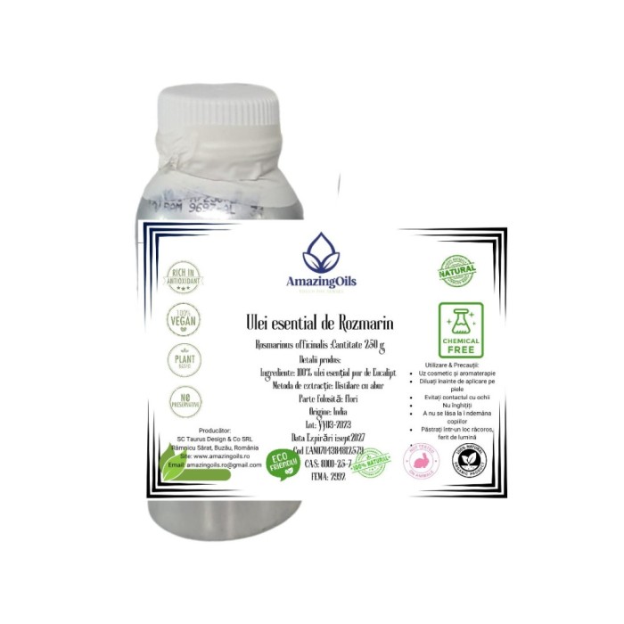 ROZMARIN - Ulei esential 100% pur - ROSEMARY OIL (Salvia rosmarinus) 250g/500g/1000g