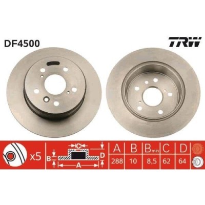 Set disc frana Lexus Es (Mcv Vzv) 08.96-06.08, Es (Vcv10 Vzv21) 09.89-12.97, Rx (Mcu15) 01.98-05.03; Toyota Camry ( V1) 07.90-10.01, Camry ( V2) 08.9 foto
