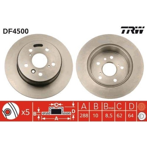 Set disc frana Lexus Es (Mcv Vzv) 08.96-06.08, Es (Vcv10 Vzv21) 09.89-12.97, Rx (Mcu15) 01.98-05.03; Toyota Camry ( V1) 07.90-10.01, Camry ( V2) 08.9