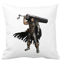 Perna Decorativa cu Berserk 2, 40x40 cm, Alba, Mata, Husa Detasabila, Burduf foto