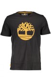 Timberland Tricou SS Tree barbati din bumbac, cu imprimeu central, Regular fit, Negru, S, L, M