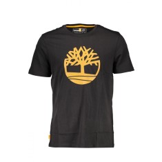 Timberland Tricou SS Tree barbati din bumbac, cu imprimeu central, Regular fit, Negru, S
