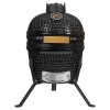 Gratar Ceramic Kamado Mirpol, 26.5cm, Carbune, Termometru, Negru, Portabil, Gradina