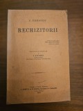 C. Hamangiu &ndash; RECHIZITORII &ndash; Ediție originală 1908 &ndash; Carte juridică rară