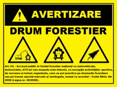 Placuta pentru drumurile forestiere foto
