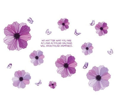 Sticker decorativ, Flori mov, 130 cm, 787STK foto