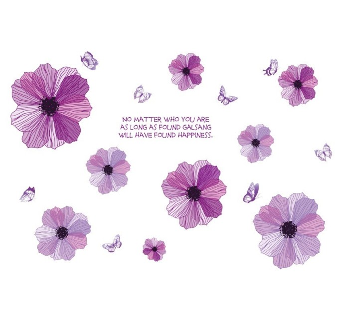 Sticker decorativ, Flori mov, 130 cm, 787STK