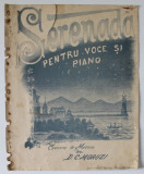 SERENADA PENTRU VOCE SI PIANO , CUVINTE SI MUZICA de D.C. MORUZI , SFARSITUL SEC. XIX , PARTITURA