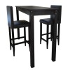 Set Masa Bar cu 2 Scaune Negre vidaXL, HORECA, 115x55x107 cm, MDF, Lemn, Piele Sintetica, Scaune 41x45x108 cm, Max 110 kg