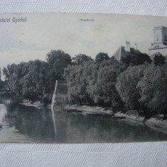 Carte postala circulata in 1918 - Episcopia din GYOR, Ungaria