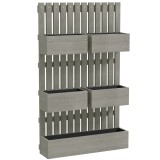 Outsunny Strat &icirc;nălțat din lemn, reglabil, jardiniere cu spalier, strat de grădină 60x16x100cm Gri | Aosom Romania