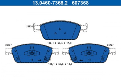 ATE 13.0460-7368.2 set placute frana,frana disc foto