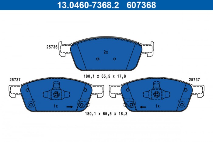 ATE 13.0460-7368.2 set placute frana,frana disc