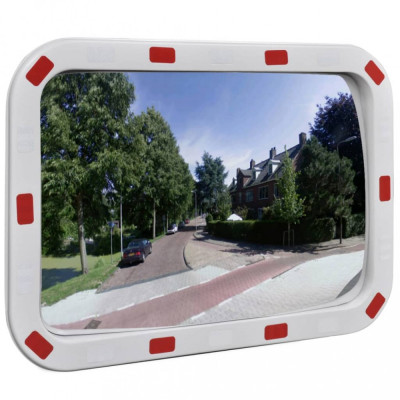 Oglinda de trafic convexa dreptunghiulara, 40 x 60 cm, cu reflectoare GartenMobel Dekor foto