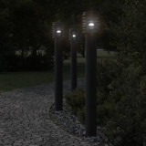 VidaXL Lampă exterioară de podea cu priză, negru, 110 cm, oțel inox