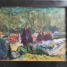 Iosif Rosenbluth (1894-1975)-Peisaj din Predeal, pictură în ulei