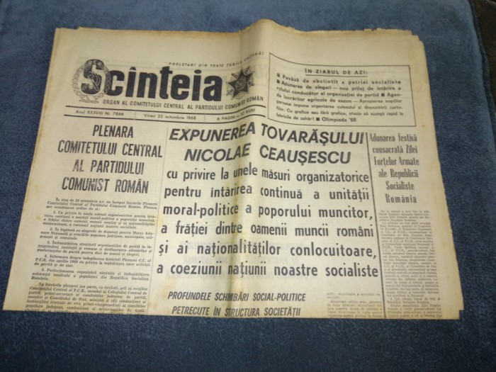 ZIARUL SCANTEIA 25 OCTOMBRIE 1968