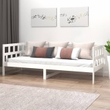 Gossi pat de zi, alb, 80x200 cm, lemn masiv de pin
