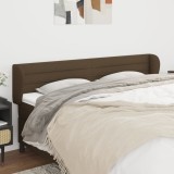 vidaXL Tăblie de pat cu aripioare maro &icirc;nchis 183x23x78/88 cm textil