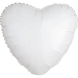 Balon folie inima alb 43 cm, Widmann Italia