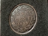 One 1 cent 1899 Canada (in capsula), stare aUNC [poze], America de Nord