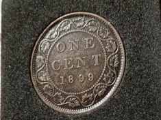 One 1 cent 1899 Canada (in capsula), stare aUNC [poze] foto
