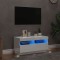 vidaXL Comodă TV cu lumini LED, alb extralucios, 80x35x40 cm