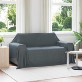 vidaXL Pături de aruncat 6 pcs Gri &icirc;nchis 280 x 210 cm Molton 42017144