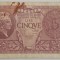 Bancnota Italia - 5 Lire 1944