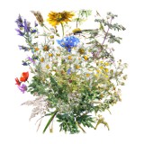 Cumpara ieftin Sticker decorativ Buchet de Flori, Verde, 55 cm, 11385ST