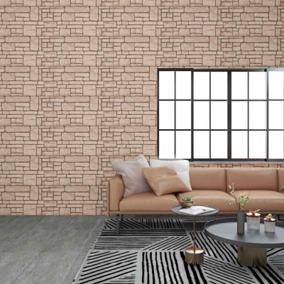 vidaXL Panouri de perete 3D, model cărămidă, bej, 10 buc., EPS foto