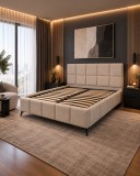 Pat Rubik 180x200 cm Tapitat Stofa Bej Somiera Inclusa (cod ML2223-03)
