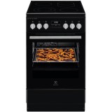 Aragaz Electrolux LKR564275K, Vitroceramica, 4 zone de gatit, SteamBake, Timer cu display electronic, Autocuratare catalitica, Iluminare cuptor, Grill