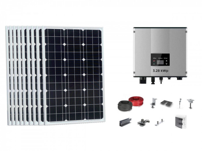 Kit fotovoltaic 3 kW monofazic &ndash; sistem complet panouri solare premium