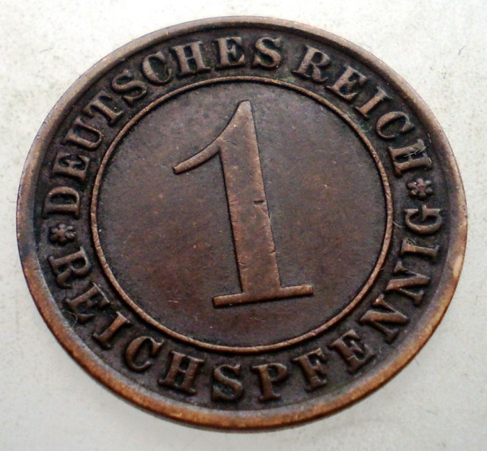 B.178 GERMANIA WEIMAR 1 REICHSPFENNIG 1933 A