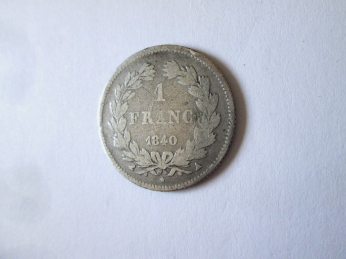 Rara! Franta 1 Franc 1840 A(Paris) argint Louis Philippe I