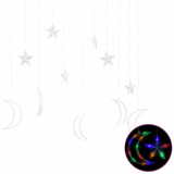 Lumini lună și stele, 138 LED-uri, multicolor, cu telecomandă