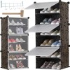 Pantofar modular, 6 rafturi, 3 module, 92x40x31 cm, plastic, negru