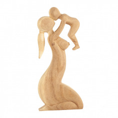 Sculptura din lemn Mother and Child Infinity Love, XL